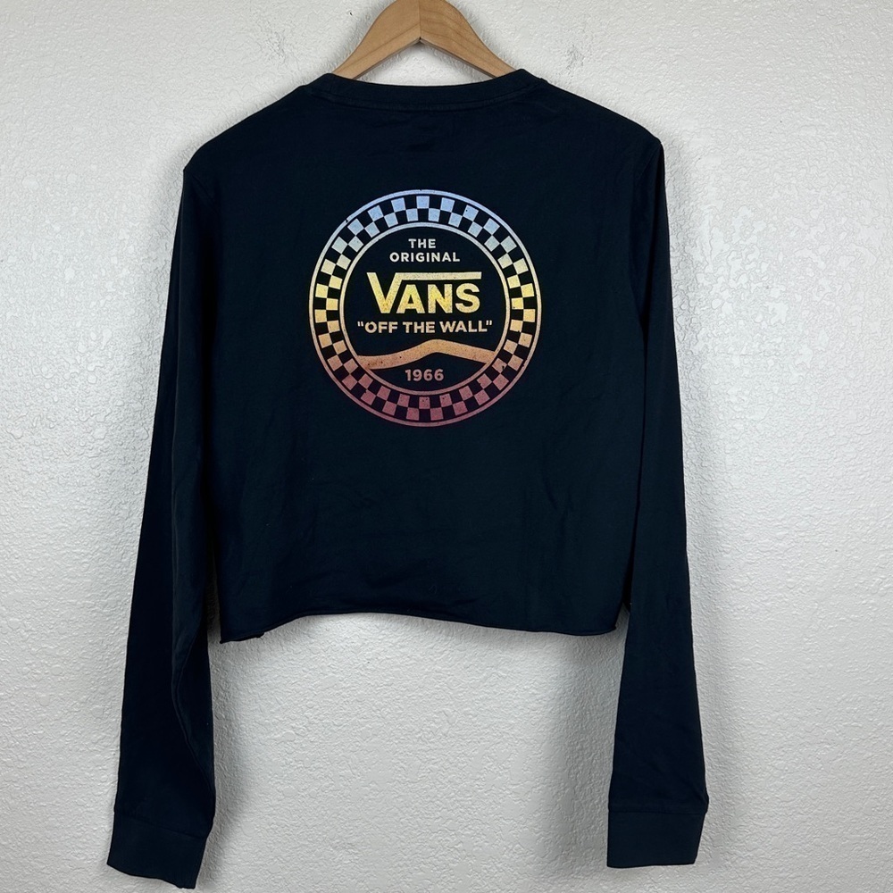 Vans Wind It Cropped Rainbow Graphic Long Sleeve Top Size X-Large Women - Picture 8 of 12